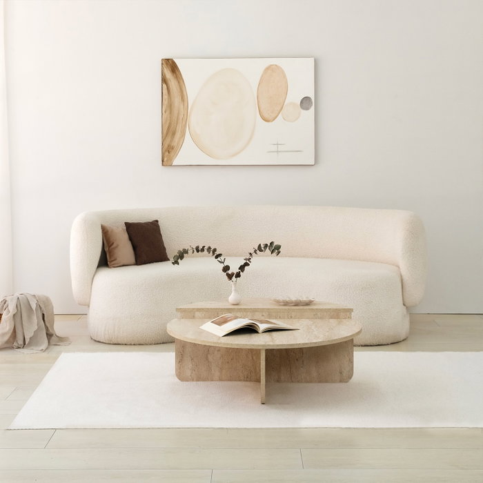 Hanah Home Mesa de café Podium Travertino